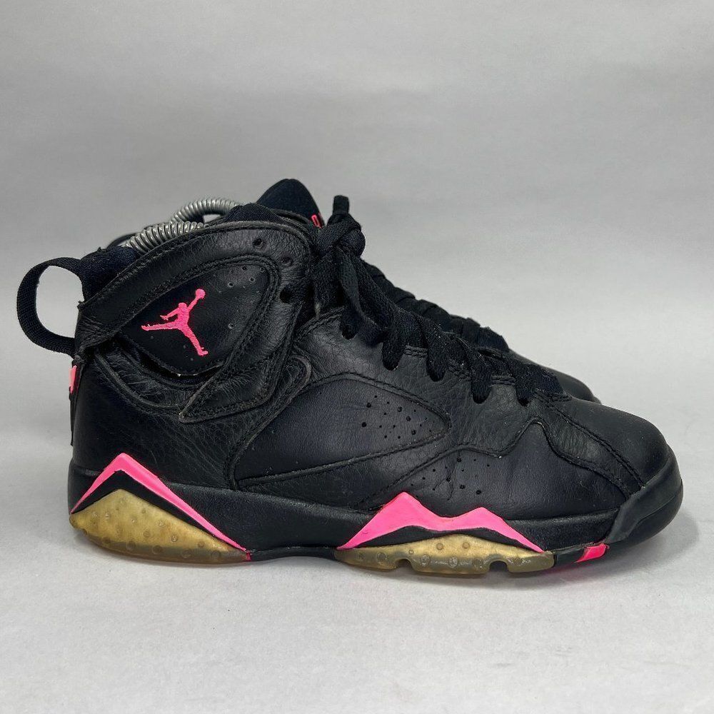 Jordan 7 Retro Basketball Shoes Youth 4.5 Black‎ Hyper Pink Athletic Sneakers